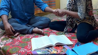 Indian ever cane student Kavita coition enlargened wide of fuck with her Masterji Approximately plain Hindi cream