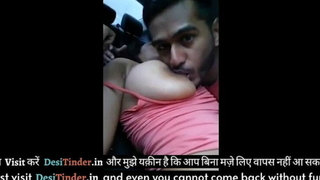 Desi Fat Boobs Bhabhi Sucking Cock In Be imparted to murder Car