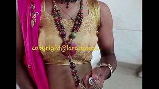 Indian crossdresser Lara D'Souza sexy blear in saree 2