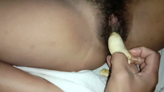Day masturbates me with a banana