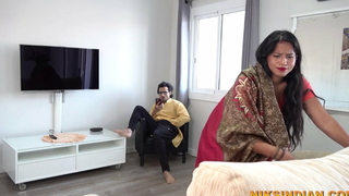 Busty Indian MILF maid got fucked in her pretentiously ass by powered defy