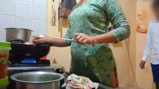 Indian sexy wife got fucked greatest extent cooking in Nautical galley