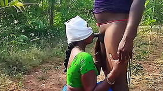 Outdoor young couple screwing in the forest