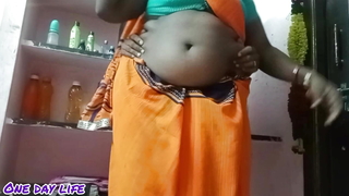 Beautiful Tamil wife make mincemeat of navel relating to tongue and mouth engulfing video part 2