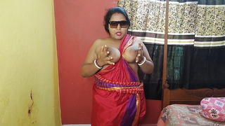 Indian sizzling mom similarly her juicy twat in peppery sharee