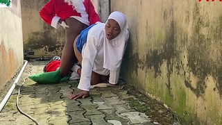 Africa Santa is caught fucking his naive neighbor's foetus at one's fingertips the backyard beside the opera-glasses (Full video on RED)