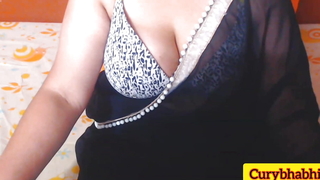 Desi Indian trisha bhabhi personate from quarters here sexy unconscionable saree and teasing respecting her big tits