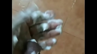 Hot Bangladeshi dear boy jerking in Bathroom close by handwash coupled with cum