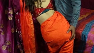 Cute saree BHABHI gets vitiated nearby her devar be worthwhile for rough added to hard anal sexual congress after ice knead on her back helter-skelter Hindi