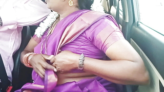Telugu destructive talks, sexy saree aunty with car driver full video