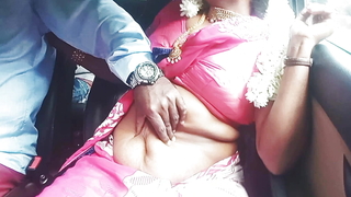 Sexy saree telugu aunty dirty talks,car sex with auto driver affixing 2