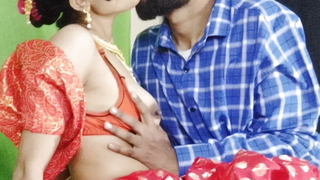 Glum indian battalion chudai in red-hot saree at night first time sex