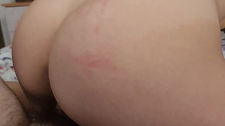saleable wife riding cumshot on ass